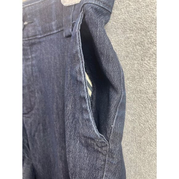 Waistband Denim Wide Leg Cropped Jeans Dark‎ Wash Womens 14 Short - Picture 4 of 15